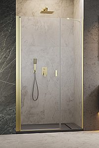 Душевая дверь Radaway Nes Brushed Gold DWS I 110 стекло прозрачное/профиль брашированное золото купить в интернет-магазине Sanbest