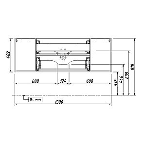 Тумба с раковиной Caprigo Legato 140 2 ящика/раковина стекло бланж для ванной в интернет-магазине Sanbest