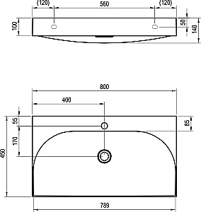 Раковина Ravak Lite XJX01280005 белый купить в интернет-магазине Sanbest