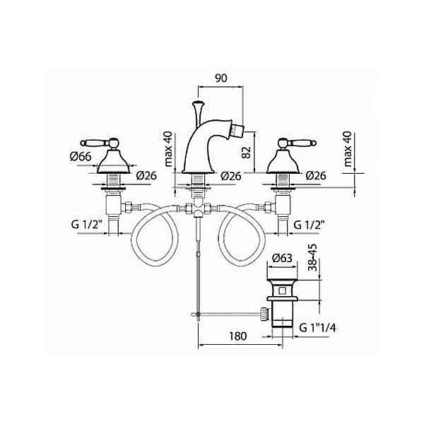 Смеситель для биде Webert Dorian DO710202010 купить в интернет-магазине сантехники Sanbest