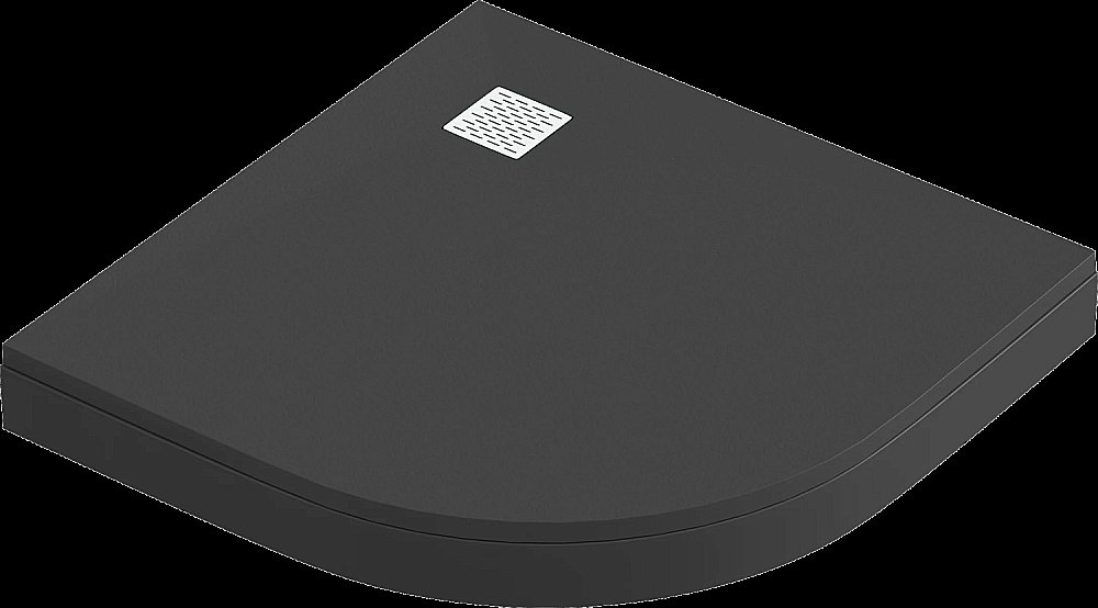 Душевой поддон литьевой Good Door Essentia R 100x100 черный купить в интернет-магазине Sanbest