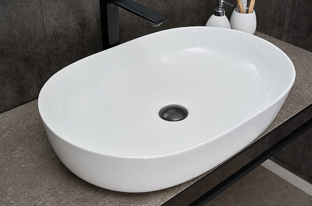 Раковина накладная Gid Lago 61 D1348 51204 белая купить в интернет-магазине Sanbest