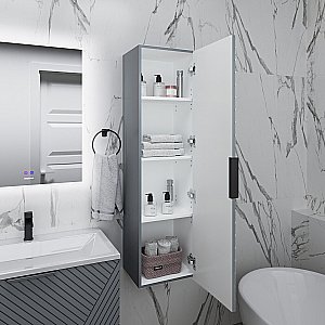 Пенал подвесной Grossman Блисс 37 303546 графит матовый для ванной в интернет-магазине сантехники Sanbest