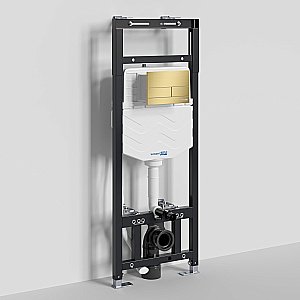 Инсталляция для унитаза WasserKraft Alme 15TLT.010.ME.MG04 с кнопкой золото матовое купить в интернет-магазине сантехники Sanbest