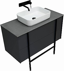Тумба с раковиной Allen Brau Reality 100 1.32007.AM антрацит матовый для ванной в интернет-магазине Sanbest