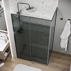 Душевой уголок Grossman Galaxy 100х100 120.K33.01.1010.42.10 стекло тонированное/профиль графит сатин купить в интернет-магазине Sanbest