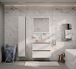 Пенал Allen Brau Activity 35 1.34002.WM белый матовый/черный брашированный для ванной в интернет-магазине сантехники Sanbest