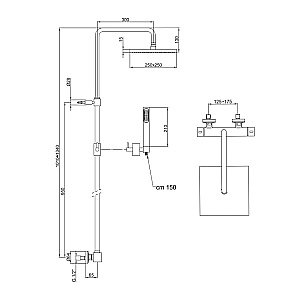 Душевая система Webert Pegaso PE980507015METAL хром купить в интернет-магазине сантехники Sanbest