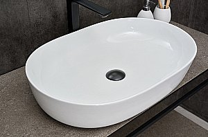 Раковина накладная Gid Lago 61 D1348 51204 белая купить в интернет-магазине Sanbest