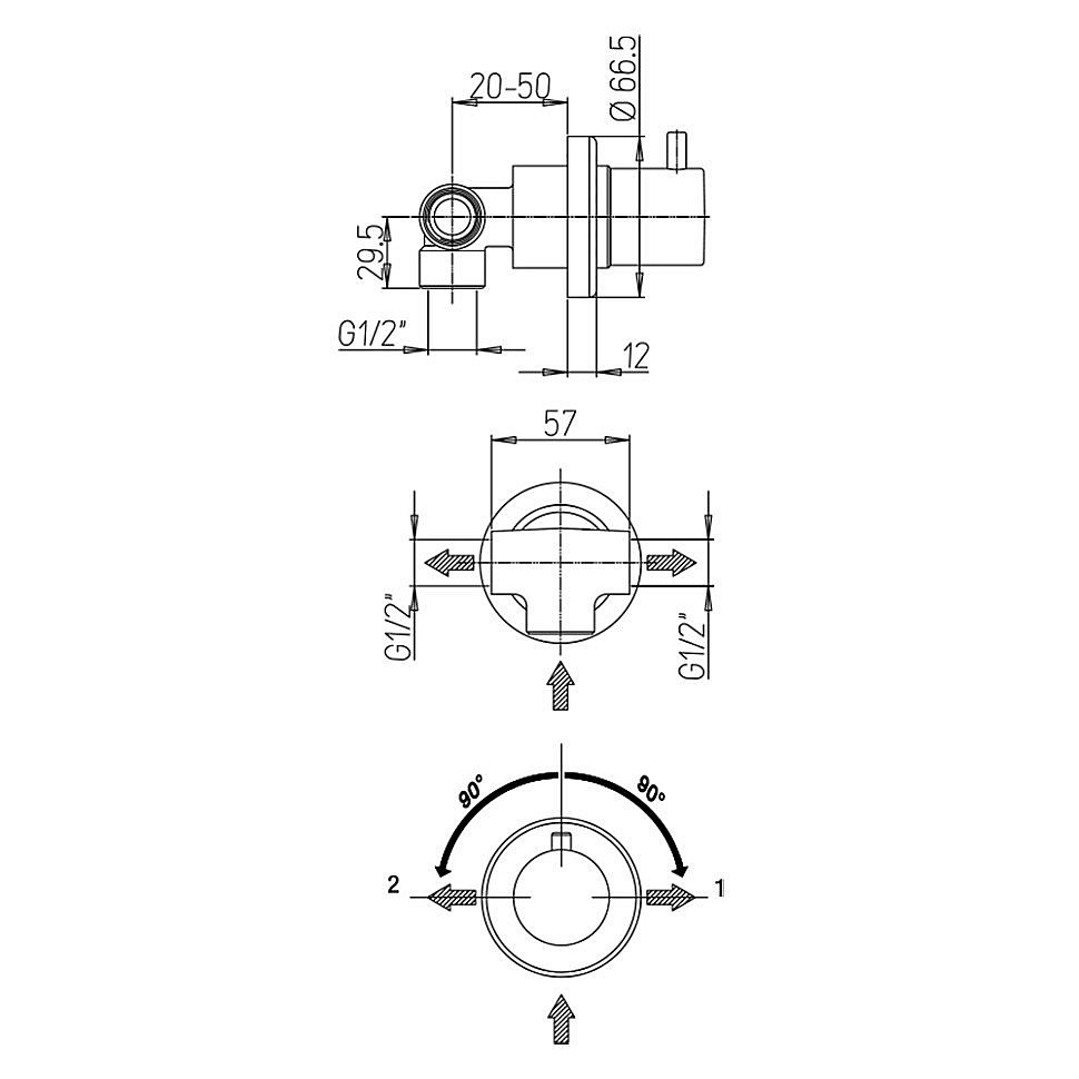 Дивертор Paini Cox 78PW425 никель брашированный для смесителя в интернет-магазине сантехники Sanbest