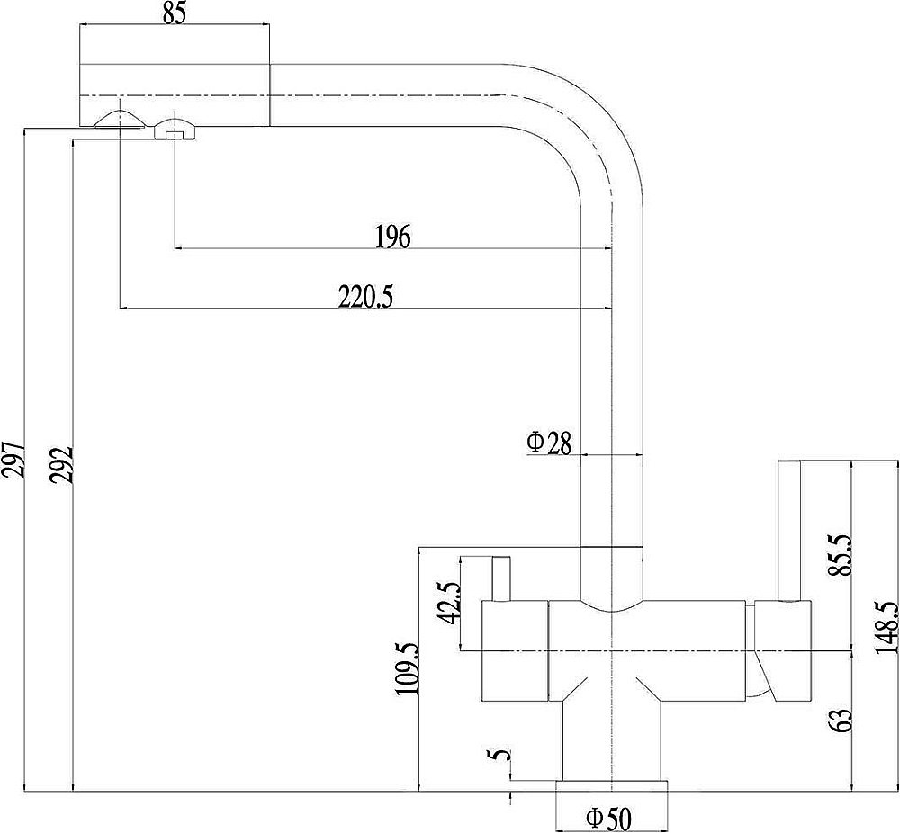 Смеситель для кухни Zorg Inox SZR-7039 Сталь купить в интернет-магазине сантехники Sanbest