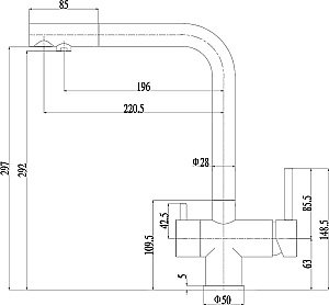 Смеситель для кухни Zorg Inox SZR-7039 Сталь купить в интернет-магазине сантехники Sanbest