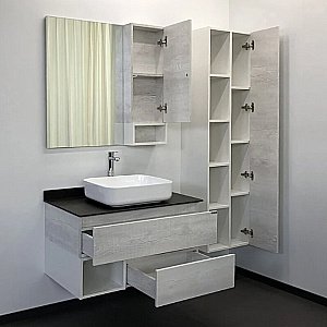 Тумба с раковиной Comforty Прага 90 00-00014424 дуб белый для ванной в интернет-магазине Sanbest