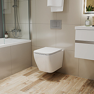 Унитаз подвесной Grossman Thin Rim GR-5603S белый, безободковый, с крышкой микролифт купить в интернет-магазине Sanbest