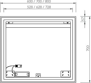 Зеркало с подсветкой Ravak Oblong X000001562 60 в ванную от интернет-магазине сантехники Sanbest