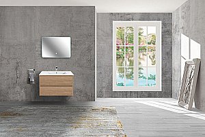 Тумба с раковиной Vincea Gio 80 N.Oak для ванной в интернет-магазине Sanbest