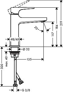 Смеситель для раковины Hansgrohe Metropol 110 32507670 купить в интернет-магазине сантехники Sanbest