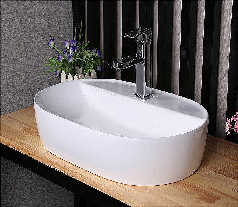 Раковина накладная Ceramalux N 61 D1346 белая купить в интернет-магазине Sanbest