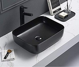 Раковина накладная Ceramalux NC 50 2105-1МВ черная матовая купить в интернет-магазине Sanbest