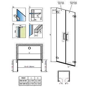 Душевая дверь Radaway Arta QL DWD 100-150 стекло прозраное/профиль хром купить в интернет-магазине Sanbest