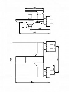 Смеситель для ванны Orange Lutz M04-100cr купить в интернет-магазине сантехники Sanbest