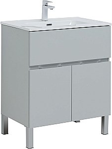 Тумба с раковиной Aquanet Алвита New 303899 70 серый для ванной в интернет-магазине Sanbest