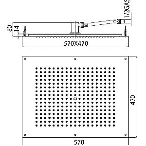 Верхний душ Bossini Dream Rectangular H38391.073 черный купить в интернет-магазине сантехники Sanbest