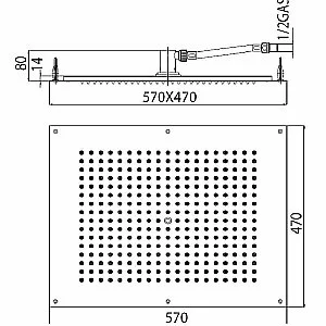 Верхний душ Bossini Dream Rectangular H38391.073 черный купить в интернет-магазине сантехники Sanbest
