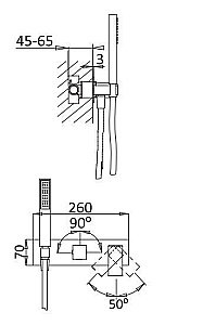 Смеситель для душа Cezares PORTA-VDM2-BIO белый матовый купить в интернет-магазине сантехники Sanbest