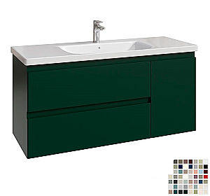 Тумба с раковиной Caprigo Forte 120 два ящика, одна дверь справа/слева, цвет на выбор/эмаль для ванной в интернет-магазине Sanbest