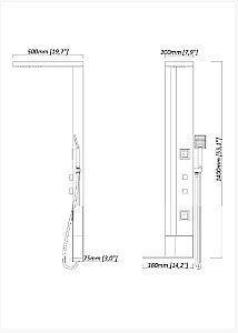 Душевая панель Black&White Gravity GR026 графит/золото купить в интернет-магазине сантехники Sanbest