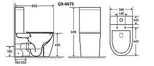 Унитаз-компакт Grossman Style GR-4473S безободковый, с крышкой микролифт, с бачком, белый купить в интернет-магазине Sanbest