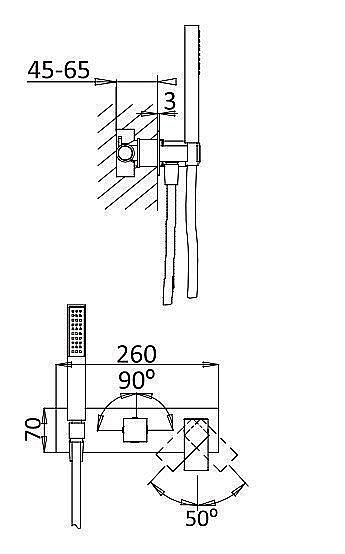 Смеситель для душа Cezares PORTA-VDM2-BIO белый матовый купить в интернет-магазине сантехники Sanbest