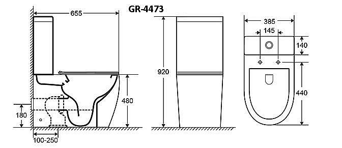 Унитаз-компакт Grossman Style GR-4473S безободковый, с крышкой микролифт, с бачком, белый купить в интернет-магазине Sanbest
