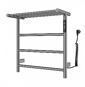 Полотенцесушитель электрический с полкой WONZON & WOGHAND BONN, Темный графит (WW-AL402-GM) купить в интернет-магазине сантехники Sanbest