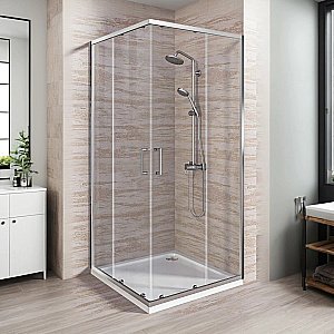 Душевой уголок Good Door Lite 90х90 ЛТ00005 стекло прозрачное/профиль хром купить в интернет-магазине Sanbest