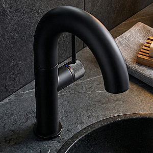 Смеситель для раковины Elghansa RADIANT XQ 1647181-Black черный матовый купить в интернет-магазине сантехники Sanbest