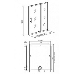 Душевая дверь Good Door PANDORA WTA110 стекло прозрачное/профиль хром купить в интернет-магазине Sanbest