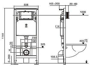 Инсталляция для унитаза WeltWasser WW AMBERG 506 ST CR с кнопкой хром купить в интернет-магазине сантехники Sanbest