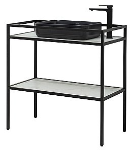 Консоль с раковиной Allen Brau Liberty 90 1.33004.BB черная для ванной в интернет-магазине сантехники Sanbest