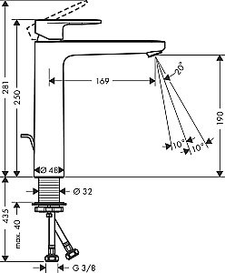 Смеситель для раковины Hansgrohe Vernis 71552000 купить в интернет-магазине сантехники Sanbest
