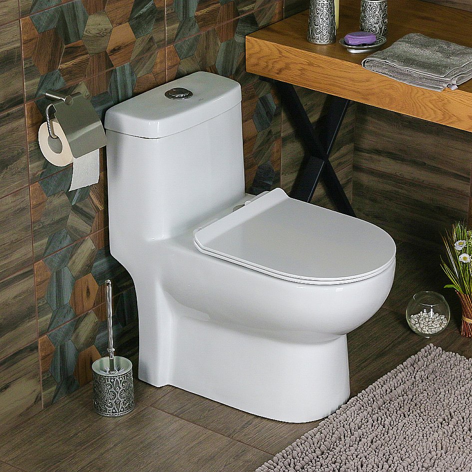 Унитаз моноблок Melana MLN-2013 белый, с крышкой микролифт, безободковый купить в интернет-магазине Sanbest