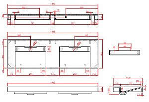 Раковина-моноблок двойная Armadi Art Flat Calacatta 859-140-CLCT белый мрамор купить в интернет-магазине Sanbest