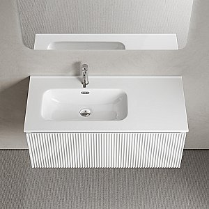 Тумба с раковиной Sancos Snob R 1.0 SNR1.0100LW/SNR1.0100RW Bianco для ванной в интернет-магазине Sanbest
