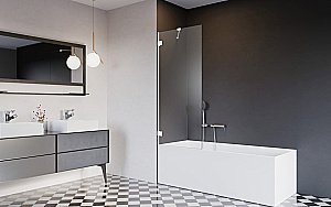 Шторка для ванны Radaway Essenza Pro White PNJ II 50 10101050-04-01 стекло прозрачное/профиль белый матовый купить в интернет-магазине Sanbest