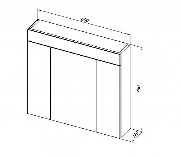 Зеркальный шкаф De Aqua Эколь 184802 80 белый купить в интернет-магазине сантехники Sanbest