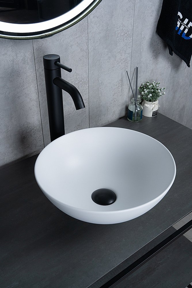 Раковина накладная Gid 9081wm белая матовая купить в интернет-магазине Sanbest