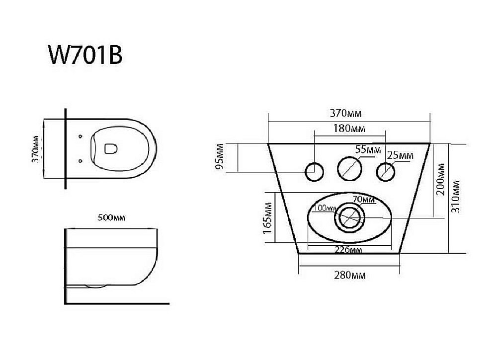 Биде Black&White Universe W-701B купить в интернет-магазине Sanbest