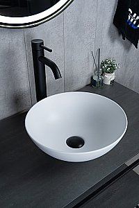 Раковина накладная Gid 9081wm белая матовая купить в интернет-магазине Sanbest