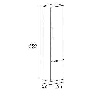 Пенал подвесной Cezares URBAN 55182 35 Frassino scuro для ванной в интернет-магазине сантехники Sanbest